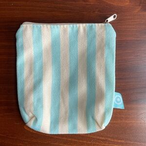 Target Blue and Cream Striped Pouch